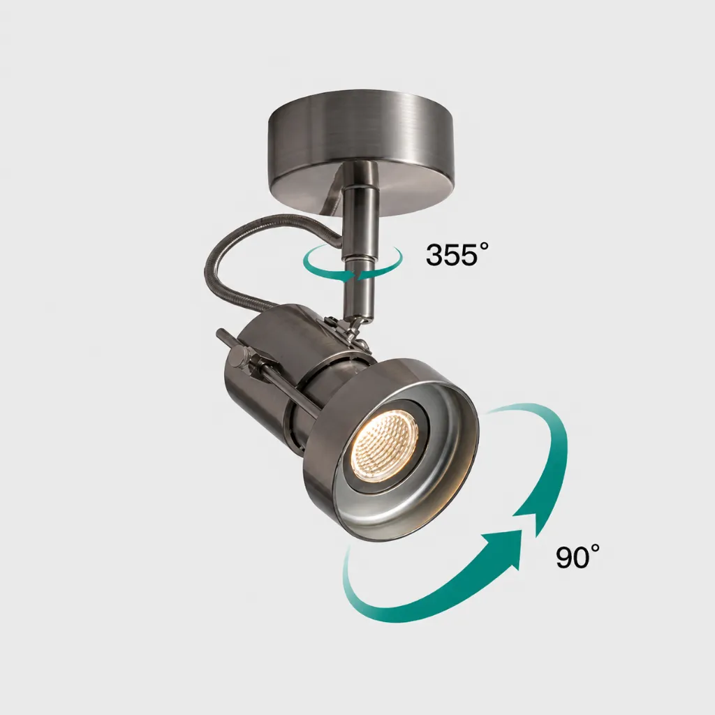Brisa Bauhaus Silver Pivot Adjustable Spotlight1.webp