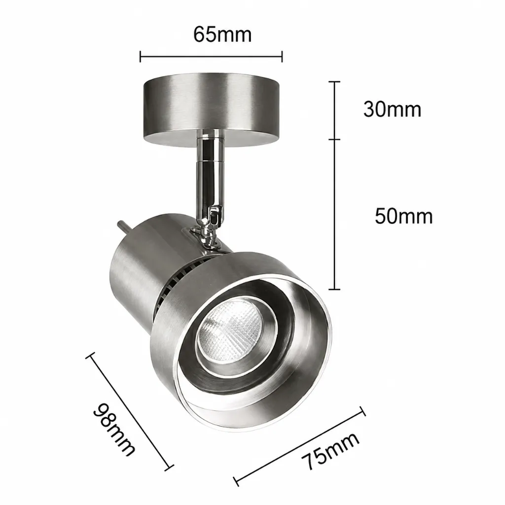 Brisa Bauhaus Silver Adjustable Spotlight size.webp