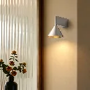 Brisa Bauhaus Silver Metal Cone Wall Sconce2.webp