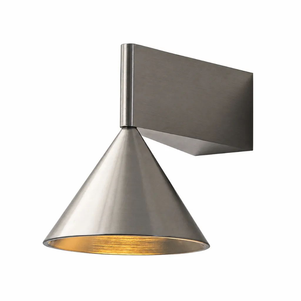 Brisa Bauhaus Silver Metal Cone Wall Sconce1.webp
