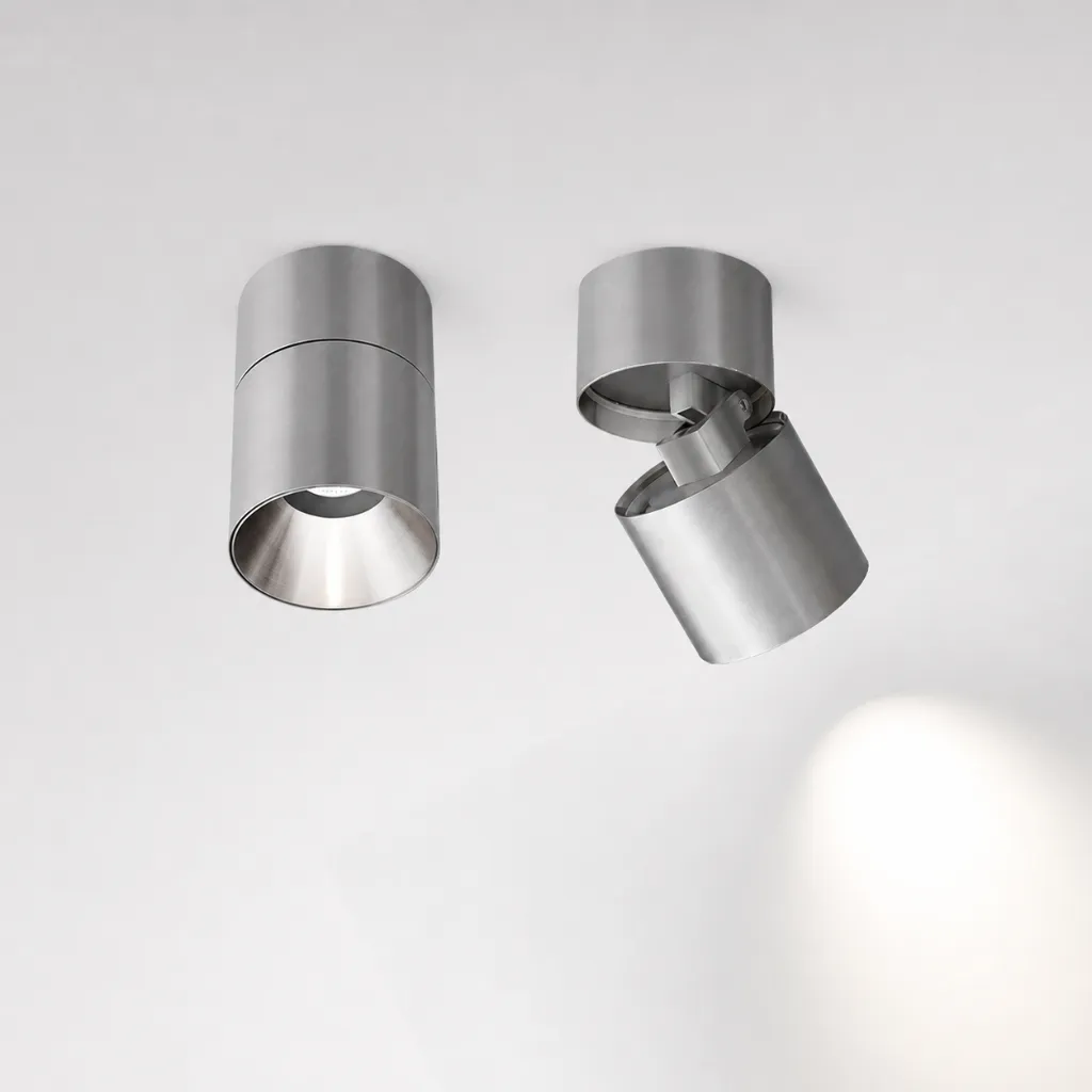 Brisa Bauhaus Silver Cylinder Adjustable Spotlight3.webp