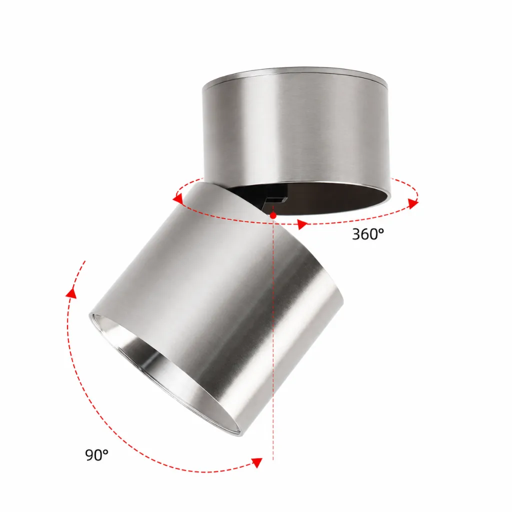 Brisa Bauhaus Silver Cylinder Adjustable Spotlight5.webp
