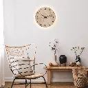 Roman Numeral Travertine Clock Wall Sconce 2.webp