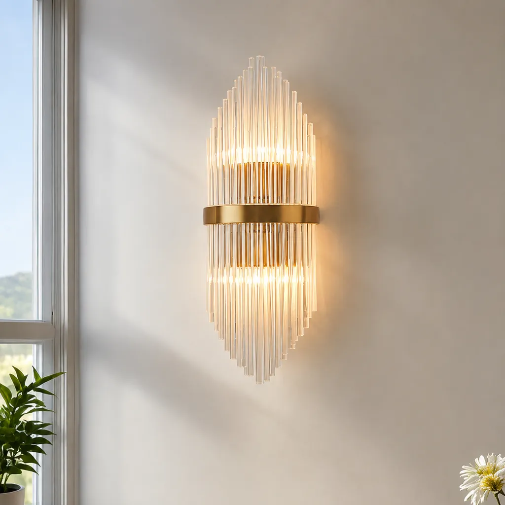 Ivory Gold Clear Glass Wall Sconce-1.webp