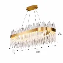 Ivory Oval Single-Ring Clear Glass Rod Pendant Light 80cm.webp