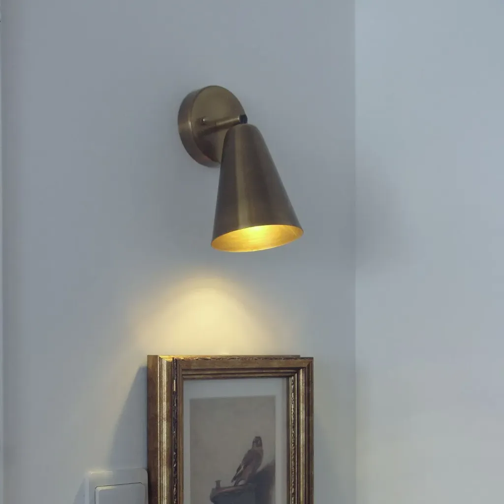 Solid Copper Minimalist Cone Wall Sconce