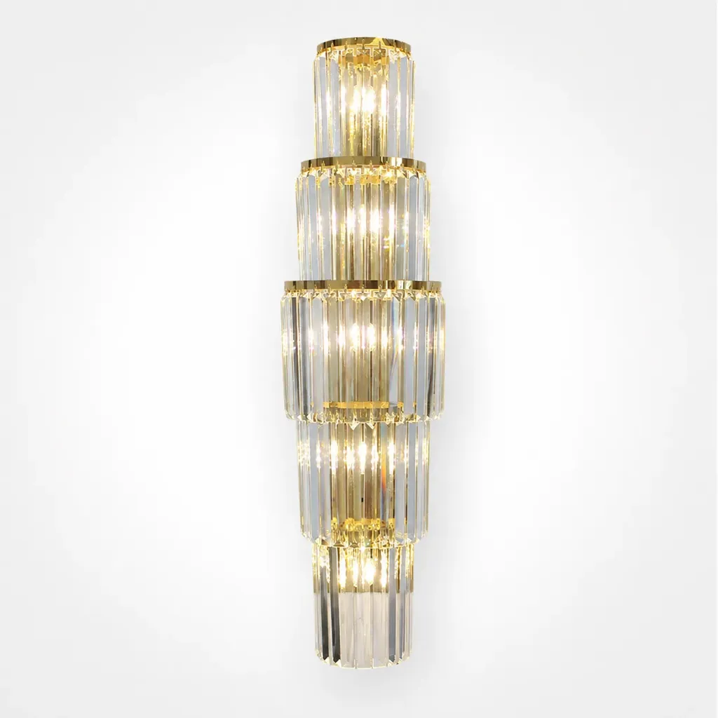 Atlas Modern Gold Glass Wall Sconce, 5-Light Indoor Wall Light