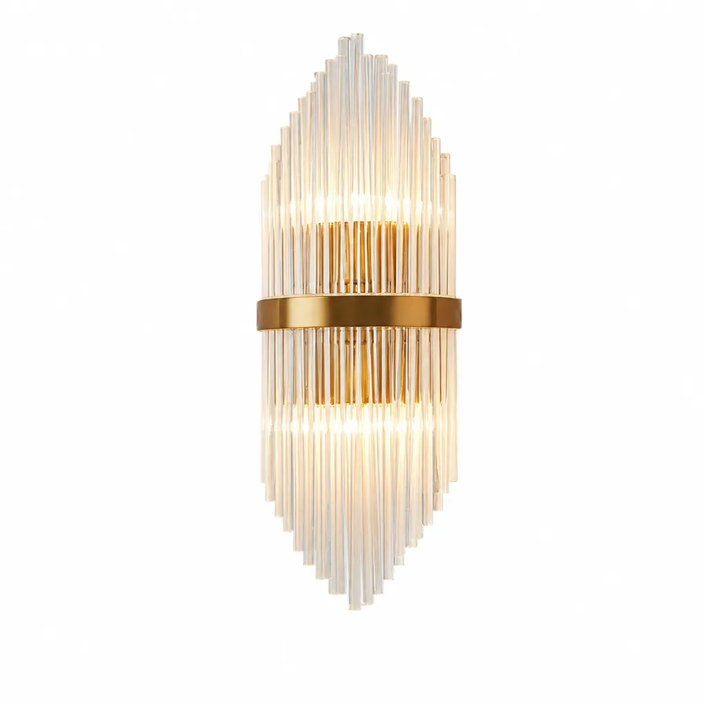 Ivory Gold Clear Glass Wall Sconce